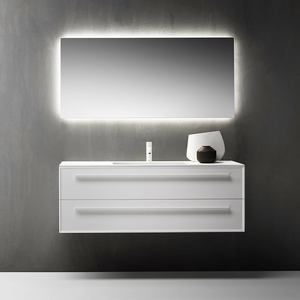 Falper Matt White 7.0 1200mm Integrated Basin & Double Drawer Cabinet Matt White 1TH - 3752002952
